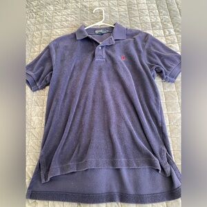 Polo Ralph Lauren navy blue terry cloth polo. 2 buttons, very soft.